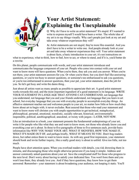 How To Write An Artist Statement: Tips From The Art .